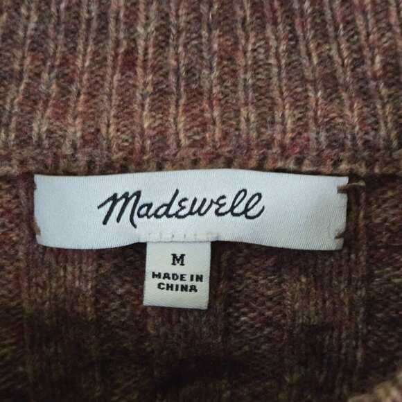 Madewell Mockneck Cropped Sweater Rosehip 2023 Wool Blend Size M - Picture 8 of 11
